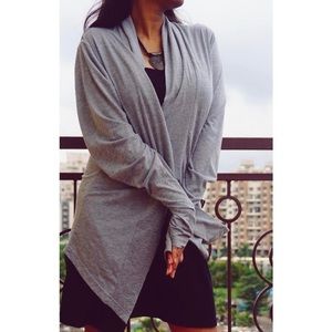 Grey front open shrug.